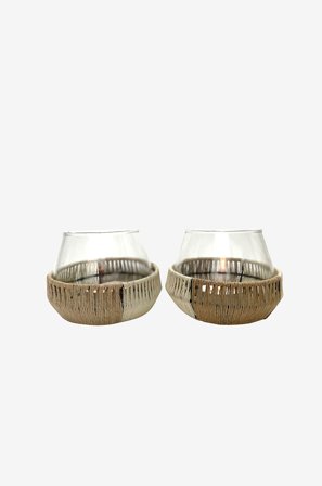 Zelected by Houze - Ljusstake Hudson 2-pack - Transparent - Ljusstakar & lyktor - Från Homeroom