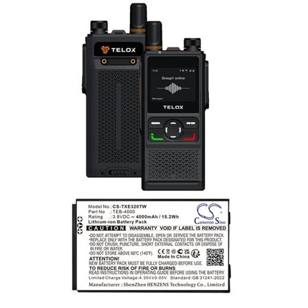 Batteri for Toveis-radio for Telox TE320