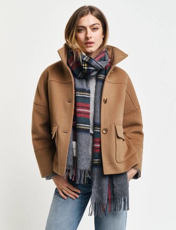 GANT Cropped Wool Jacket - Beige - XL/XXL