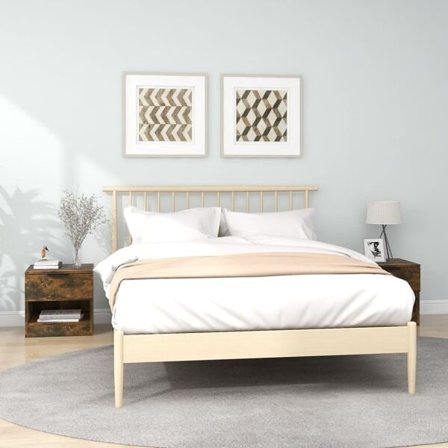 vidaXL Sängbord 2 st rökfärgad ek konstruerat trä