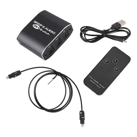 FSU Spdif & Audio -kytkin 3 sisään 1 ulos Optinen jakaja Toslink Digitaalinen optinen audio -kytkin 3X1 -sovitin