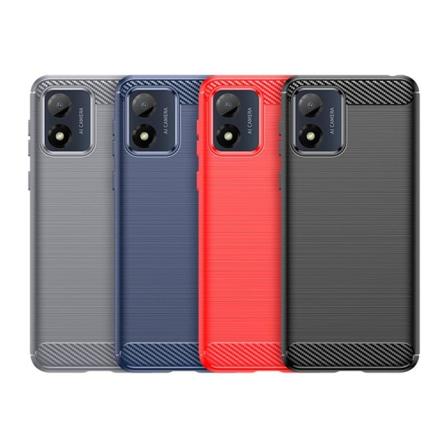SKALO Motorola Moto E13 4G Armor Carbon Stødsikker TPU-cover - V Blue