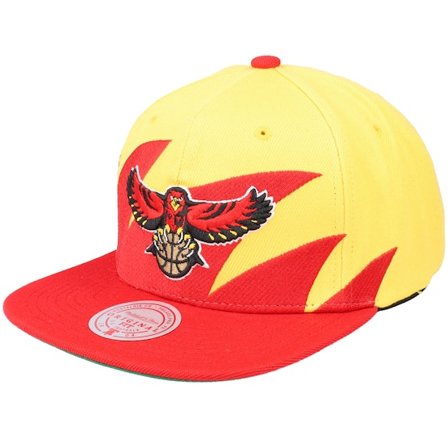 Mitchell & Ness - Atlanta Hawks Sharktooth Gold/Red Snapback Snapback Red Cap - NBA @ Hatstore