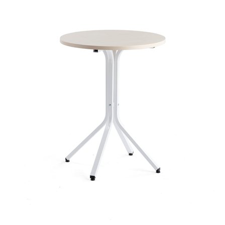 Tisch VARIOUS, Ø 700 x 900 mm, weiß/ Birke