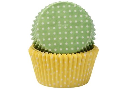 CACAS MUFFINSFORM GRØNN/GUL POLKA 50STK