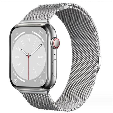 Milanese loop-rem för Apple Watch-band 44mm 40mm 45mm 49mm 41mm 38mm 42mm 44mm Armband iwatch Serie 9 3 6 5 SE 7 8 Ultra 2 starlight - silver 42mm/
