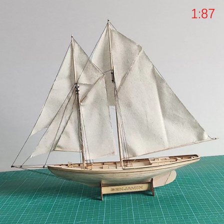 IC 1:87 Segling DIY Skip Monteringsmodell Klassisk Trebåt Deco