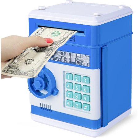 Spargris Kontant Myntburk ATM Bank Elektronisk Myntspargris Lämplig för Barn i Åldern 3-12, Sparbössa Mini ATM Myntspargris Leksakspresent