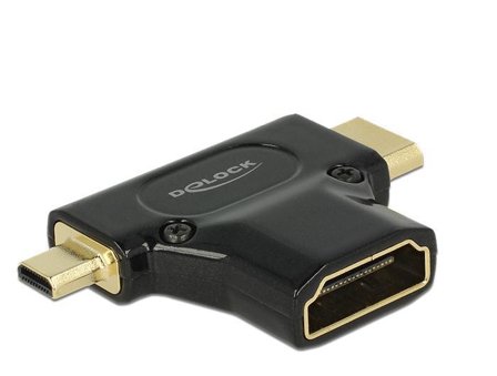Delock Adapter High Speed HDMI with Ethernet - HDMI-A female > HDMI Mini-C male + Micro-D male - HDMI-adapter