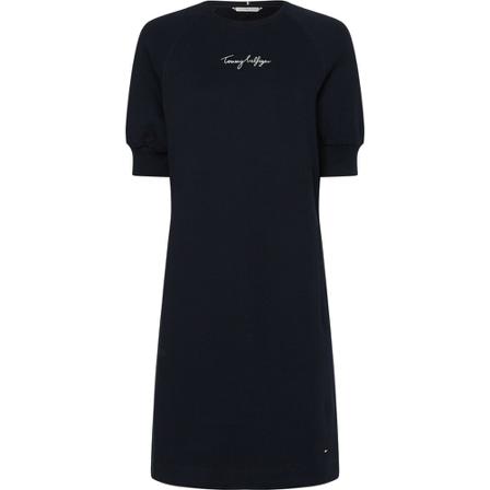Tommy Hilfiger, Graphic sweaterdress ww 0ww 33922 dw 5 Blauw, Dames, Maat:S,Katoen