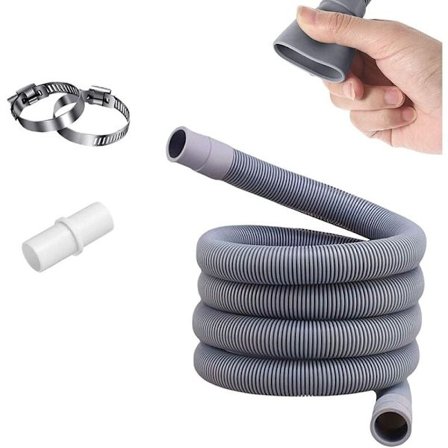 Vaskemaskin avløpsslange, universell avløpsslange med holder og