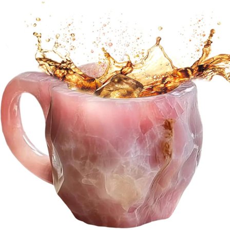 Elegante Mineral Krystal Kaffeekrus, 11 Oz Dekorative Krus med Håndtag