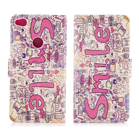 Huawei Honor 8 Lite Nahkakotelo painokuviolla - Hymy Sarjakuva