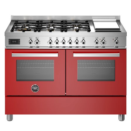 Bertazzoni PRO126G2EROT Professional Gasskomfyr 120 cm, Rød' - 'Rød, ral 3001 pantone 200 c, blank