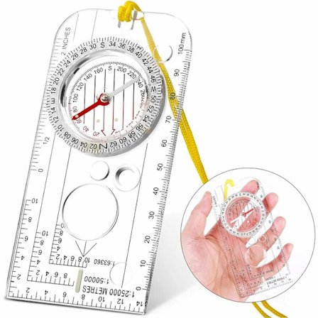 Navigasjon Kompass, Scout Kompass Retningskompass Lett Vandringskompass med Justerbar Deklinasjon for Ekspedisjon Kartlesing Retning