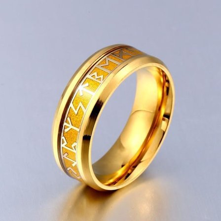 Ring - Nordic Mythology - Runes Gold