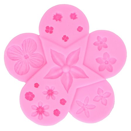 Rosa Silikon Blomst Blad Sjokolade Fondant Kakeform DIY Kjøkkenredskap