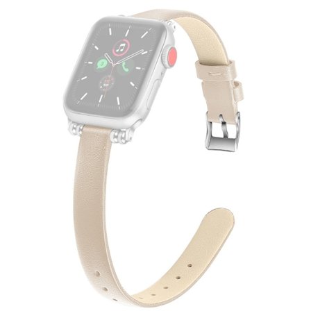 Apple Watch (41mm) Simple Aitoa Nahkaa Rannekellon Nauha - Apirot / Koko: L