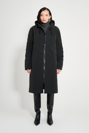 Stockholm Long Matte Winter Coat Black