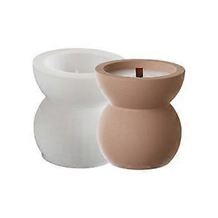 Rund Form Silikonformsett i Flere Størrelser, Portabelt Tilbehør for Håndverksmaterialer Lysproduksjon Gips Håndverk