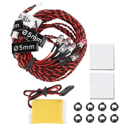 8 stk. RC LED-blitzlys Nattflyvning LED-lyssett for RC-flymodell Fly