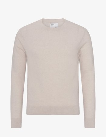 Light Merino Wool Crew - Ivory White - M