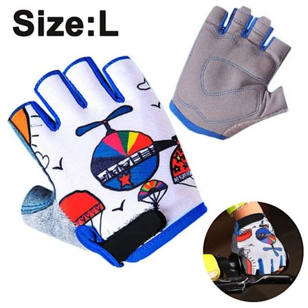 Barncykelhandskar, blå, cykel, L