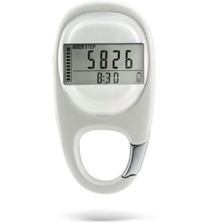 3D Skridttæller, Multifunktionel Skridttæller med klatrekarabiner – Bærbar, LED-display, til løb og gang