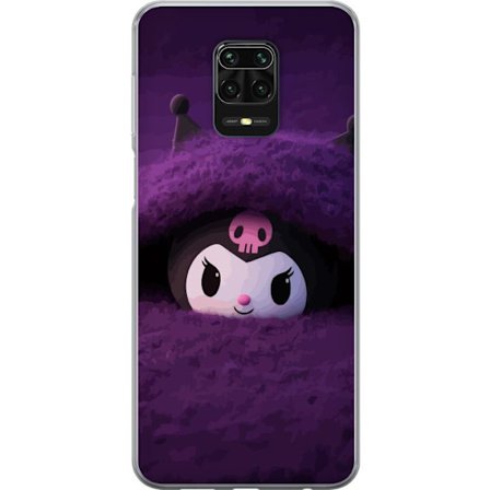 Yhteensopiva Puhelinkuori Xiaomi Redmi Note 9S Kuromi lilassa pörröisessä ympäristössä, jossa on salaperäinen kawaii-suunnittelu.