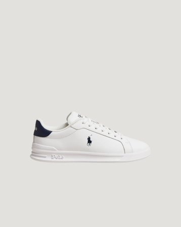 Polo Ralph Lauren Heritage Court II Leather Sneaker Vit Skor Kille - Kids Brand Store