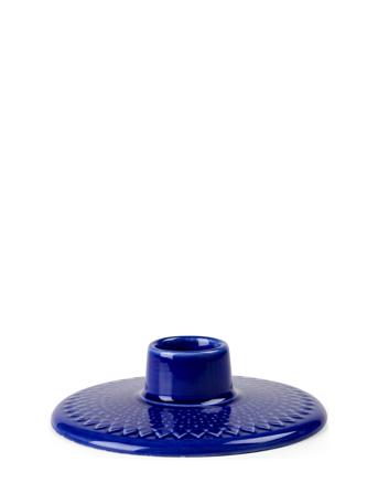 Rhombe Color Kr Lysestage H3 Cm Mørk Blå Navy Lyngby Porcelæn