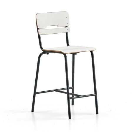 Stol SCIENTIA, bredt sæde, H 650 mm, antracit/hvid