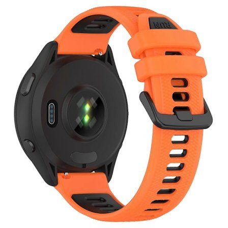Til Garmin Forerunner 265S Silikone Urremme 18mm Dual Farve Udskiftningsrem [DB]