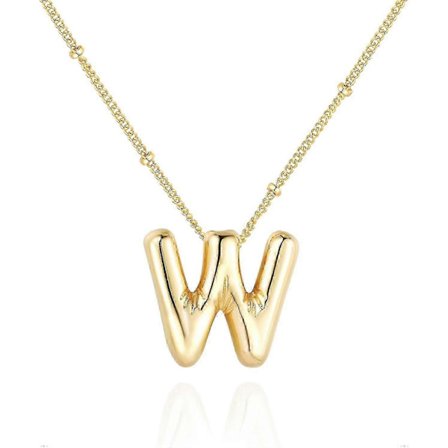 Bubble Bogstav Halskæde Ballon Initial Halskæder Til Kvinder Piger Fin Alfabet Vedhæng 14k Guldbelagt Puffy Navn Personlig Smykkegave