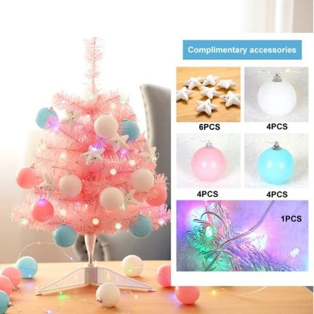 Jule træ skrivebord jule Betjenes med LED streng lys stjerne trætop jule kort pynt