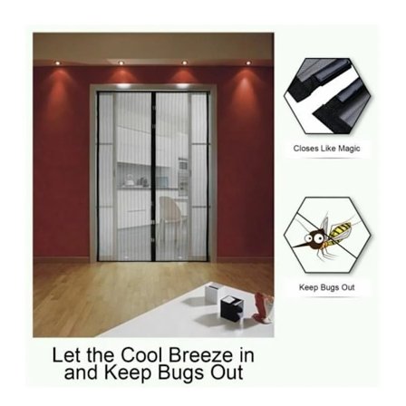 Magnetisk dörrgardin/myggnät 120 x 210 cm svart 1 st vardagsrum sovrum