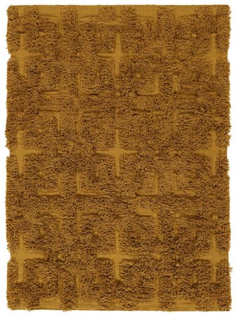 Geometric Shaggy Rug Sonia - Yellow 160X230 In Rustic Style