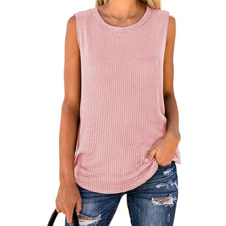 Ärmlös Camisole Vanlig T-shirt För Kvinnor
