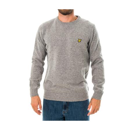 Lyle & Scott Maglione Crew Neck lamswol Blend Jumper Kn921Vf.t28 , Grijs , Heren , Maat: M Hoodies & sweatvesten