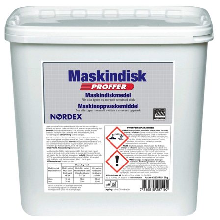 NORDEX Maskindisk Proffer 5kg - Lyreco - Städ och hygien - Diskrengöring - Maskindiskmedel