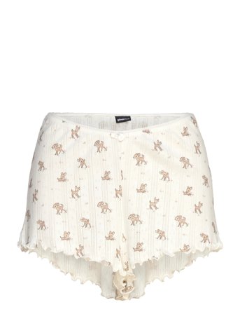 Gina Tricot Pointelle Shorts - White - M