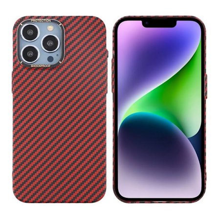 Kolfiber Skal iPhone 14 Pro - Röd