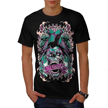 Revenge Crow Death Skull Men Blackt-shirt