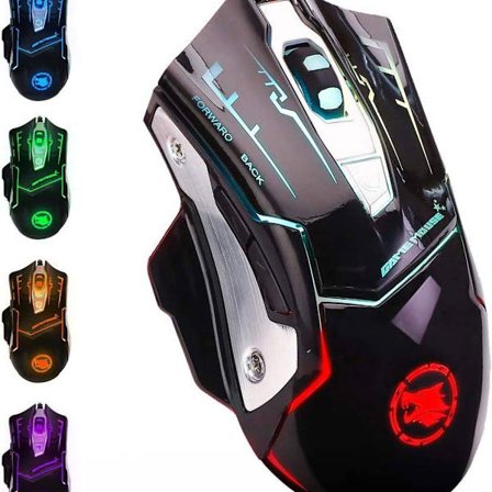 USB-datamaskinmus med kabel og lys for bærbar PC med RGB 7