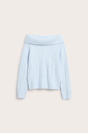 Kappahl | Off-shoulder-palmikkoneulepusero | Sininen