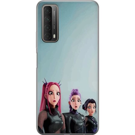 Yhteensopiva Puhelinkuori Huawei Huawei P smart 2021 Kolme animoitua naista, joilla on värikäs tukka futuristisessa tyylissä ja yllättyneet ilmeet