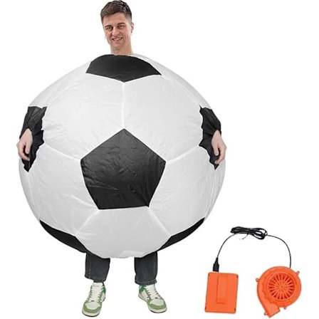 Oppustelig Kostume Voksen, Oppustelig Fodboldkostume Voksenuniform, Hylende Morsom Fodbold Cheerleader Cosplay, Performance Udklædning