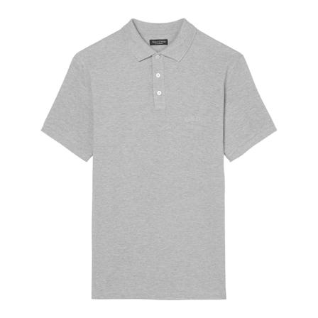 Marc O'Polo Short-sleeved regular polo shirt in piqué fabric , Grijs , Heren , Maat: M