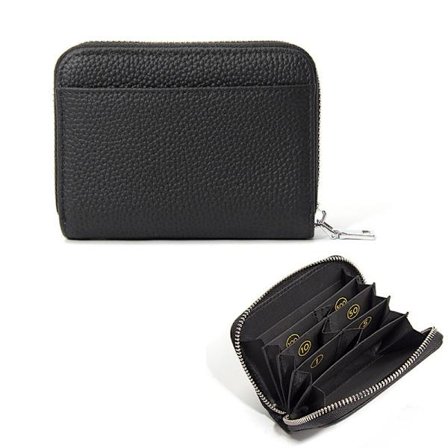 Allsidig lommebok i skinn, RFID anti-magnetisk myntpung, svart