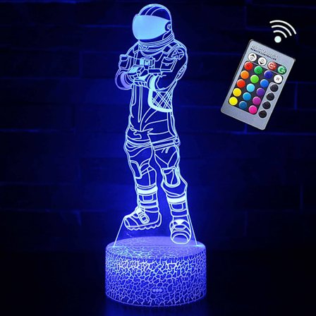 Dark Voyage 3D Nattlampa med 7 Färgbyten, Bordlampa med Beröringskänslig Funktion, USB-Kabel, Presentval för Spelälskare